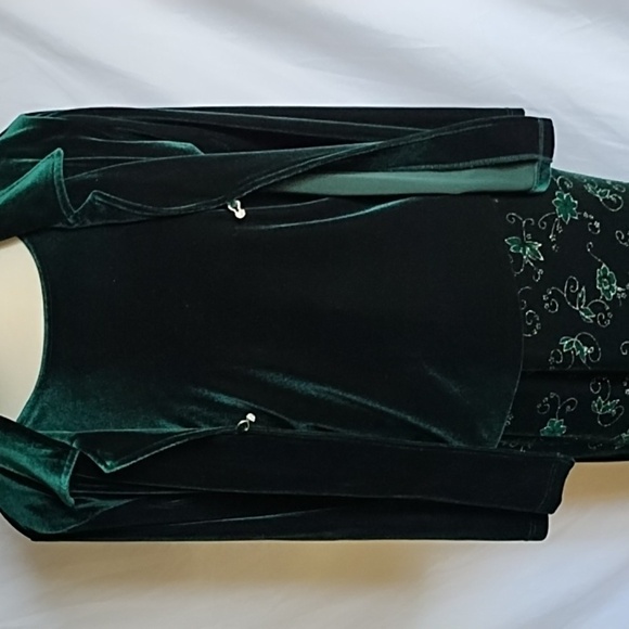 2 piece set  green velvet - Picture 5 of 10